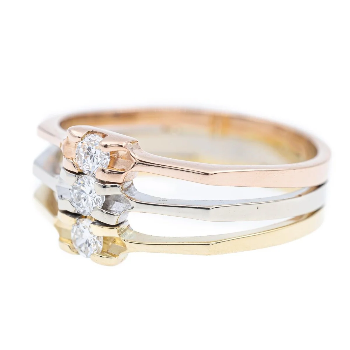 Bague en 3 ors et diamants - Image 2