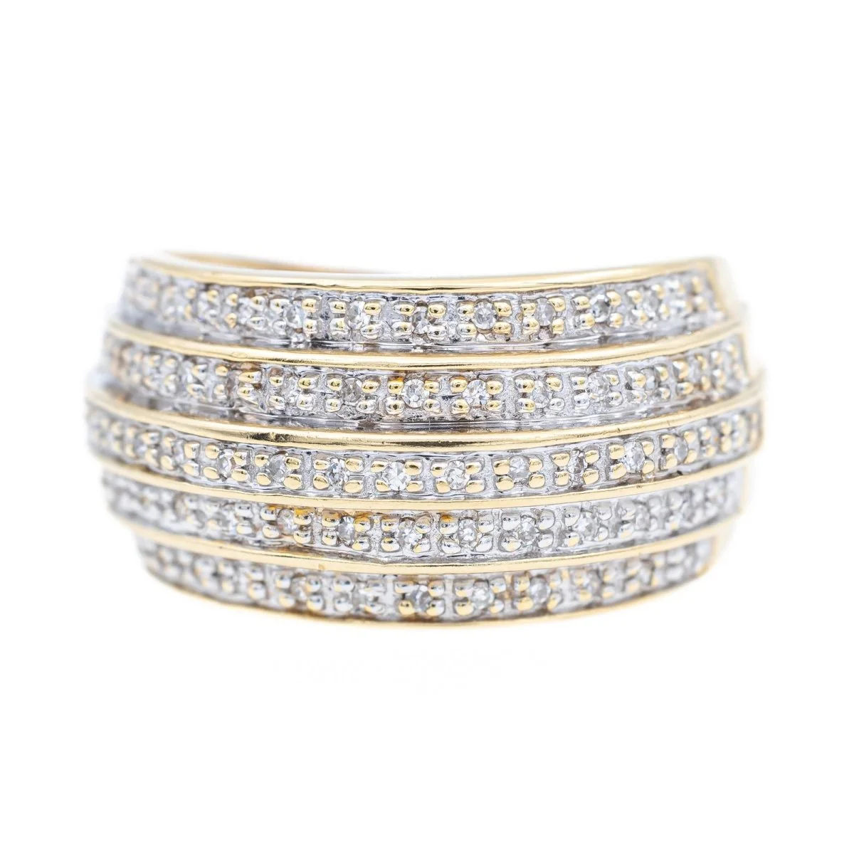 Bague Jonc en or jaune et diamants