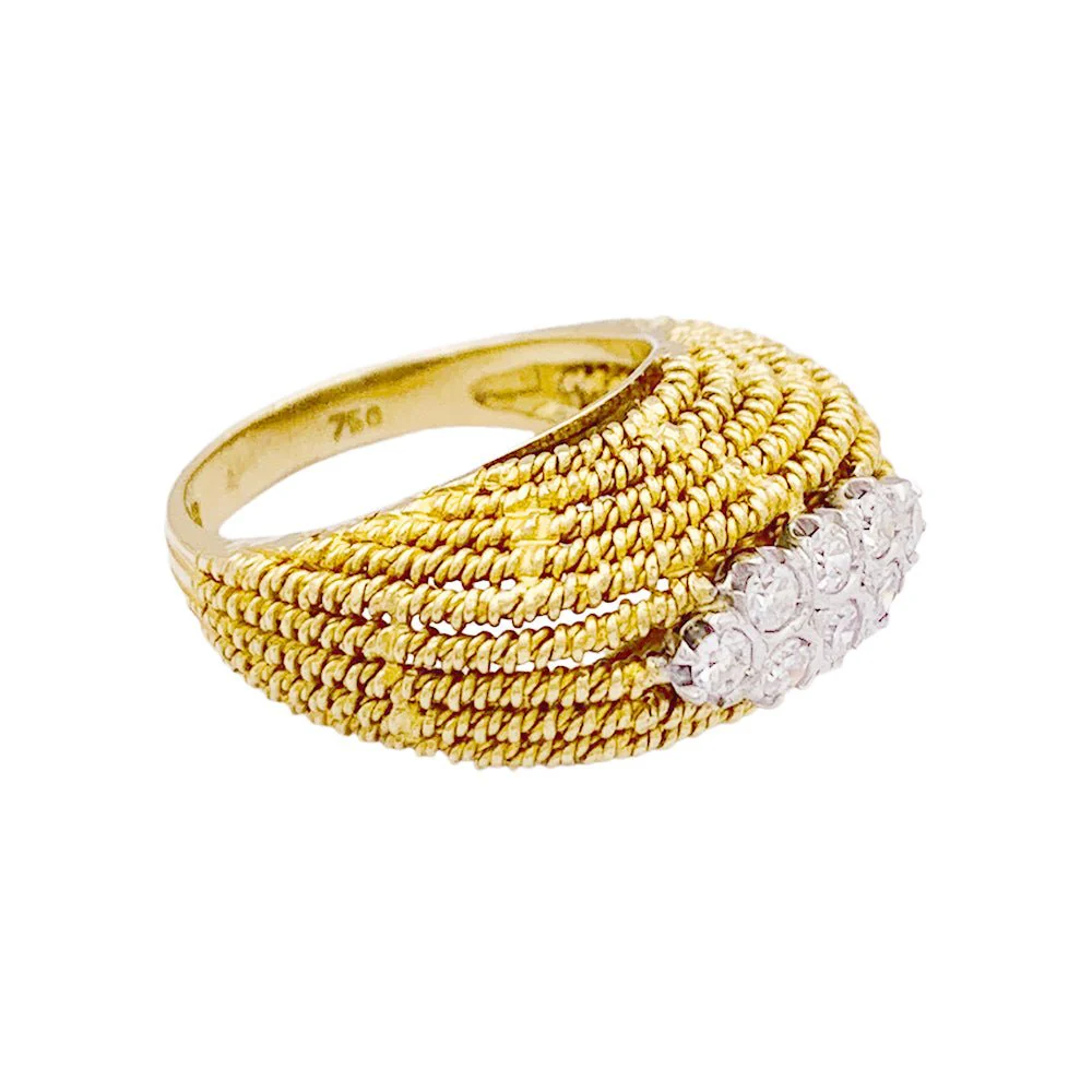 Bague en or jaune et diamants - Image 5