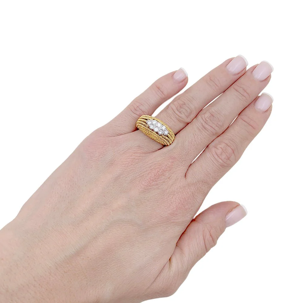 Bague en or jaune et diamants - Image 6