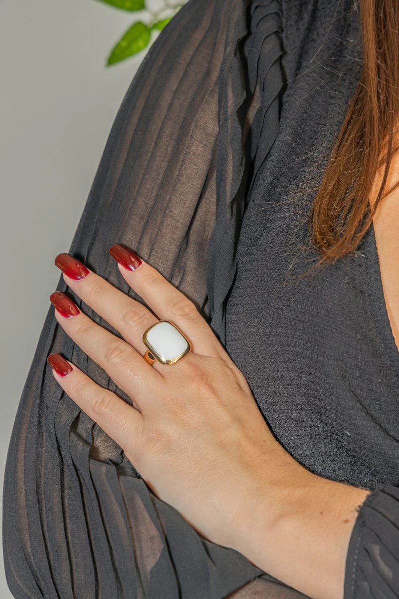 Bague Or jaune Email - Image 2
