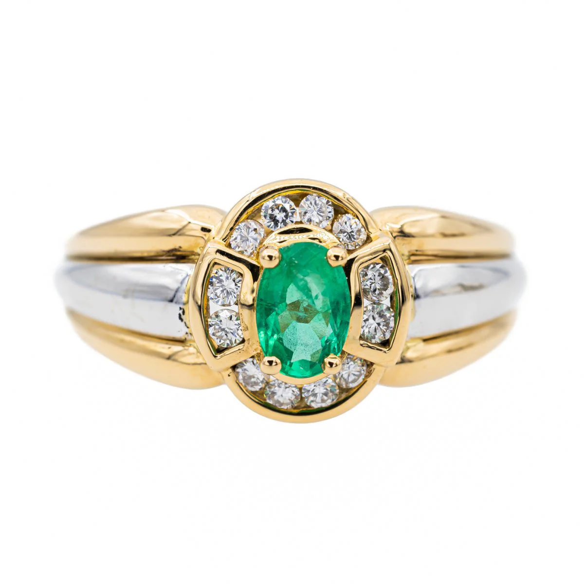 Bague Or jaune Emeraude