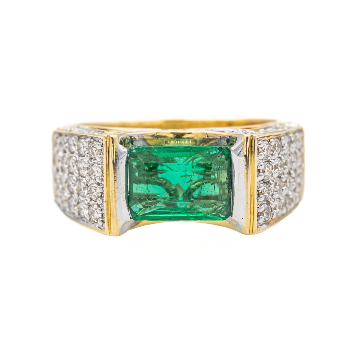 Bague Or jaune Emeraude