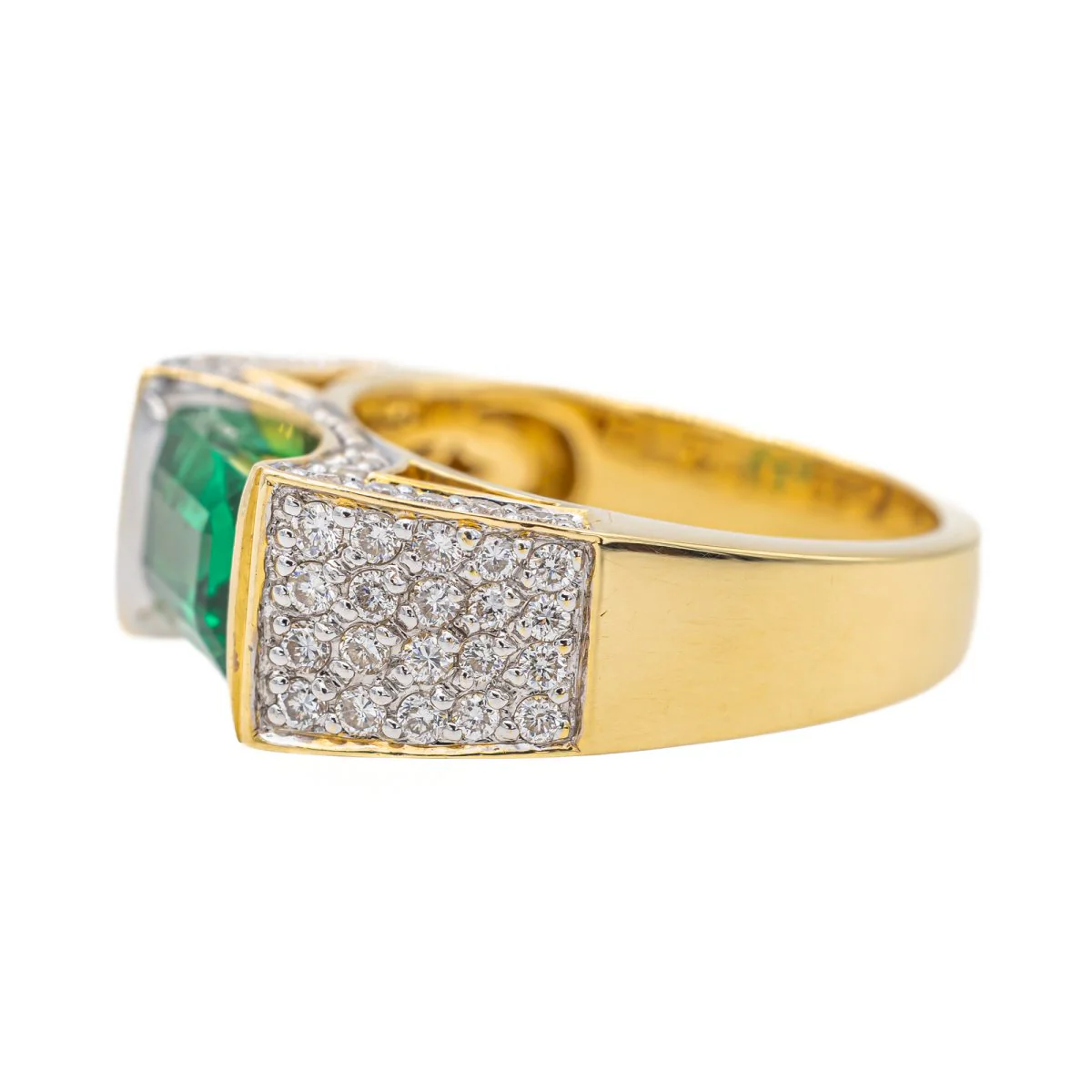Bague Or jaune Emeraude - Image 4