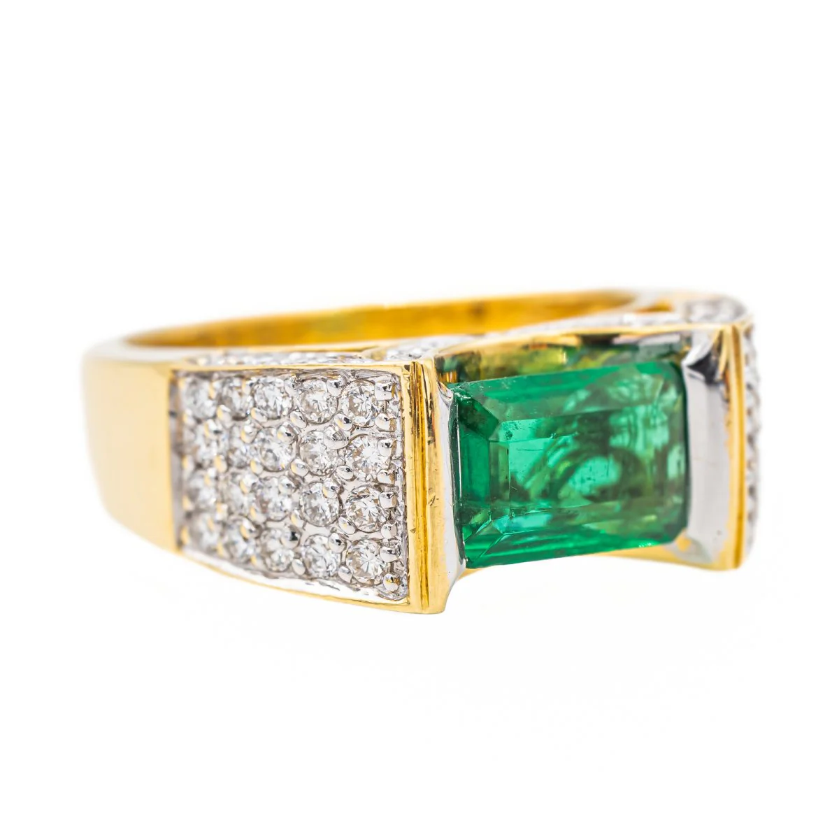 Bague Or jaune Emeraude - Image 6