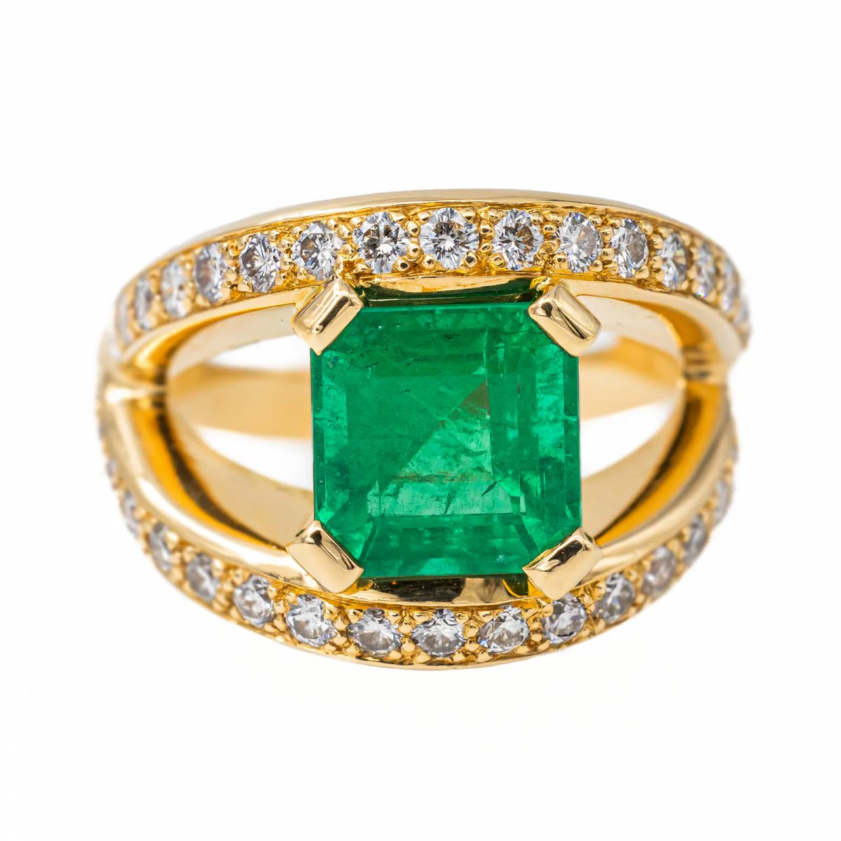 Bague Or jaune Emeraude