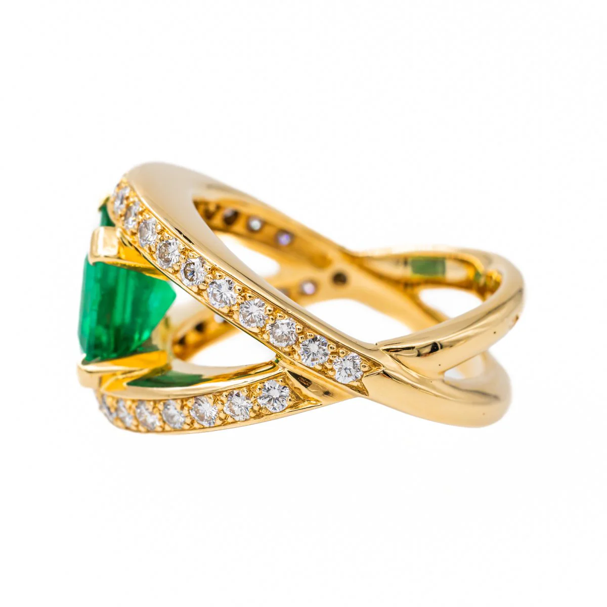 Bague Or jaune Emeraude - Image 4