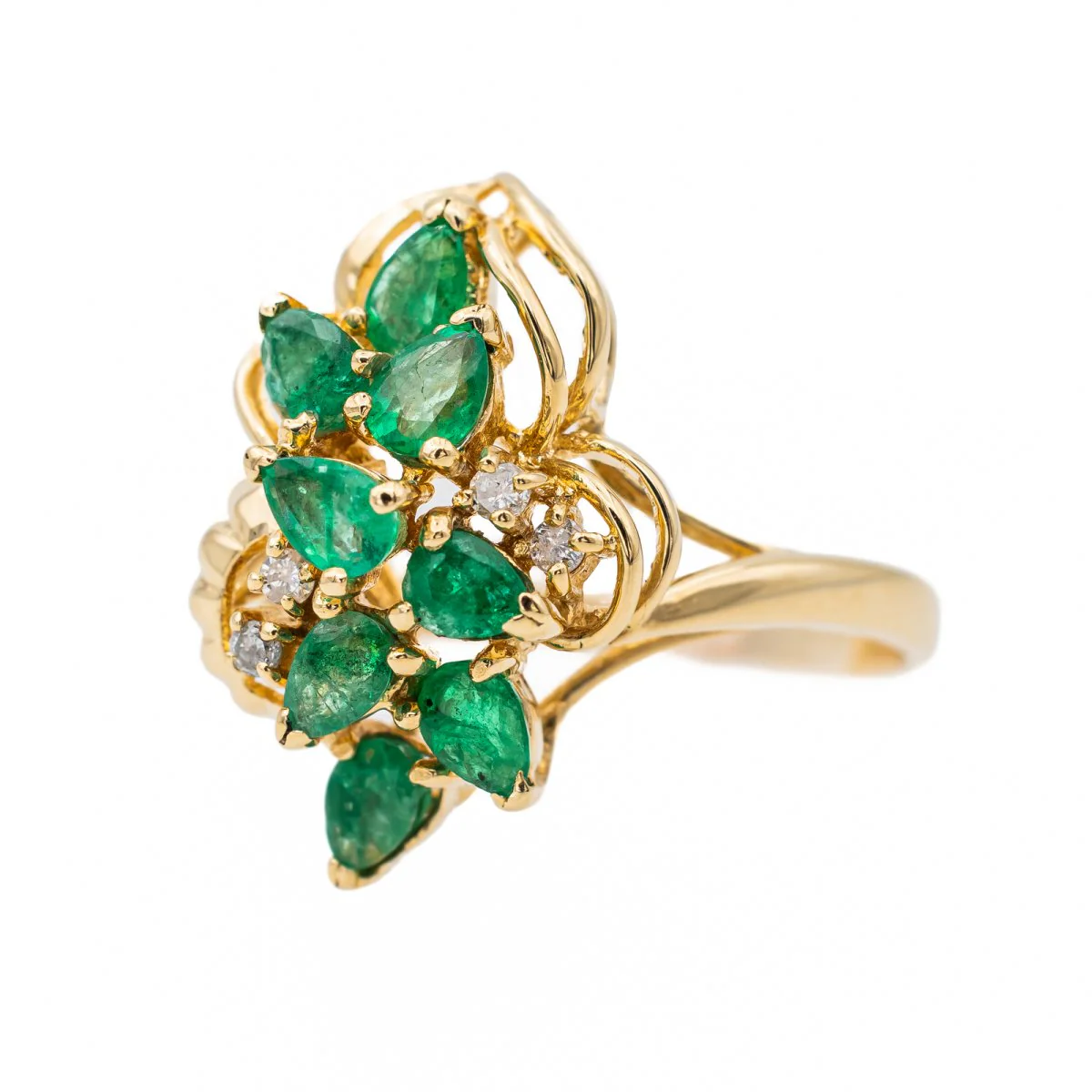 Bague Or jaune Emeraude - Image 2