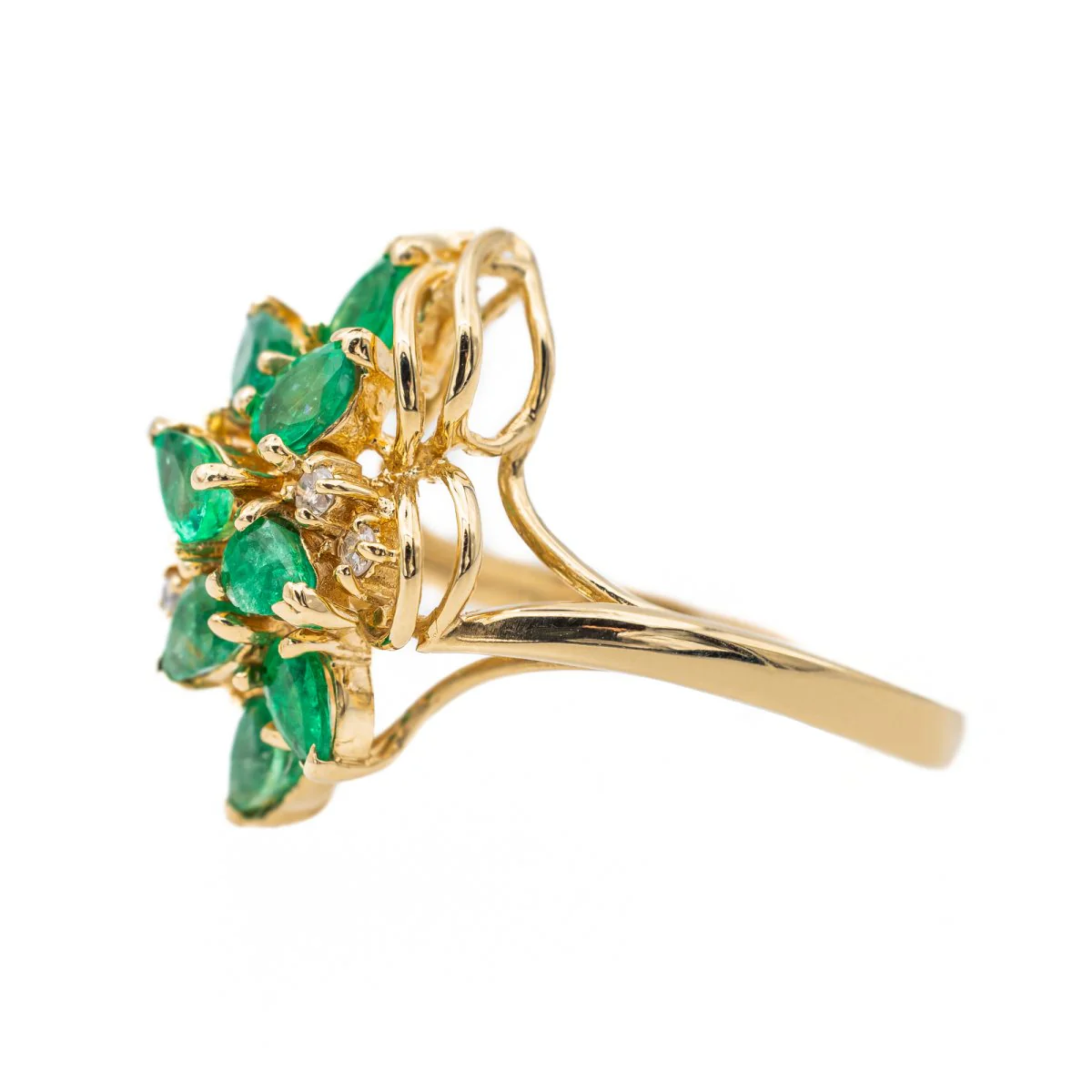 Bague Or jaune Emeraude - Image 3