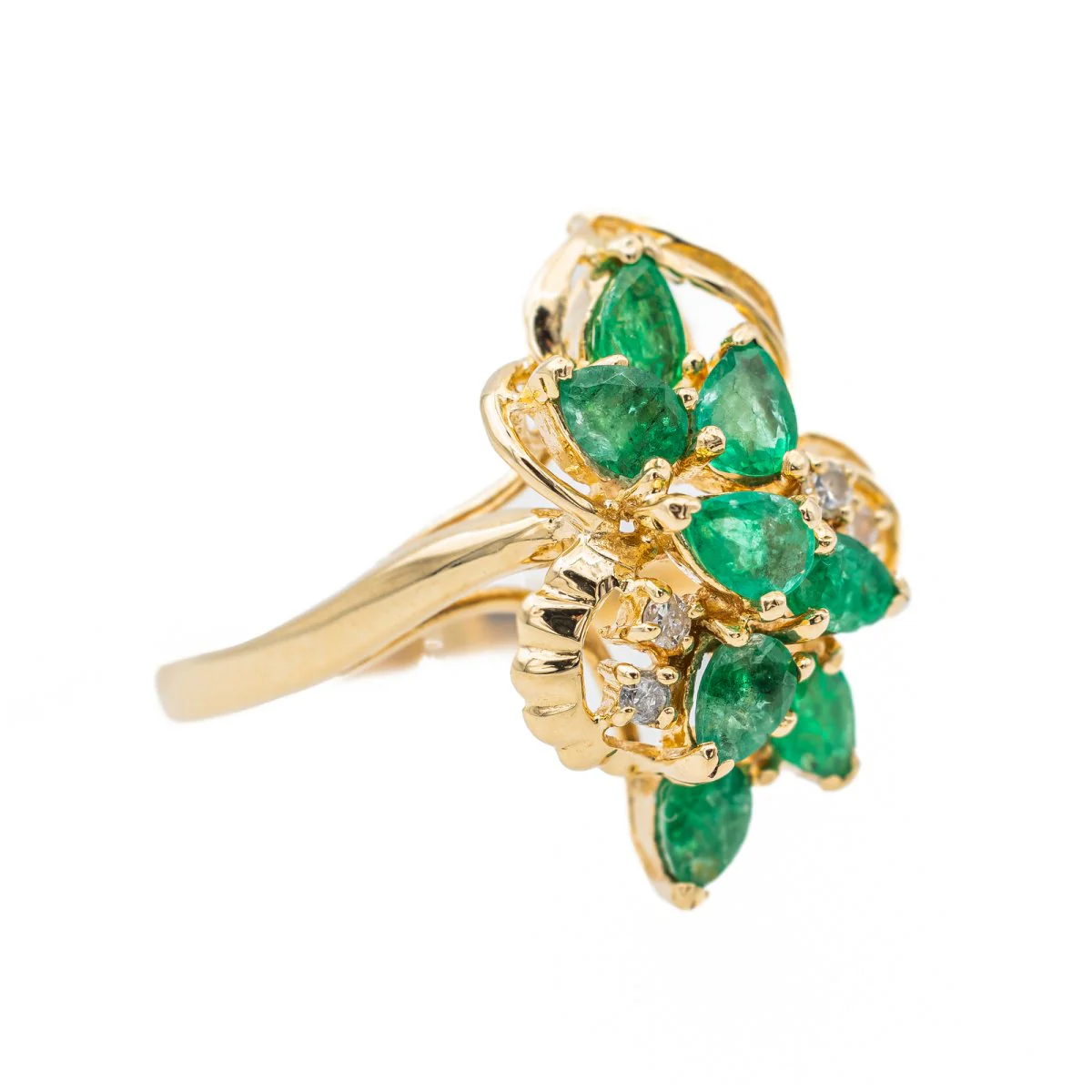 Bague Or jaune Emeraude - Image 5