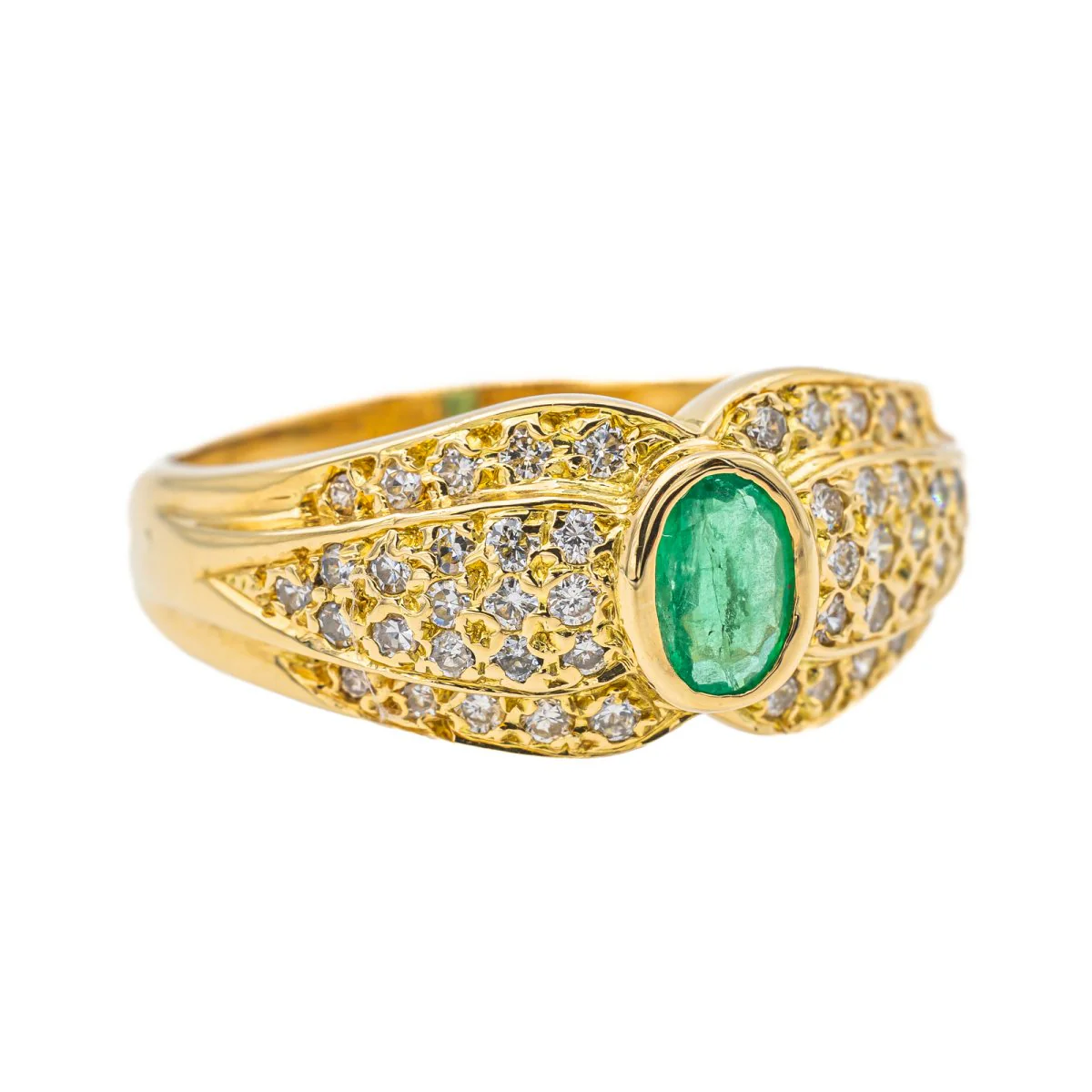 Bague Or jaune Emeraude - Image 6