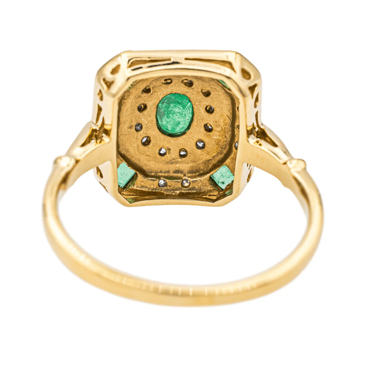 Bague en or jaune, or blanc, émeraudes et diamants - Image 5