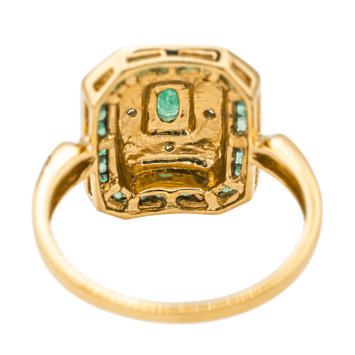 Bague en or jaune, or blanc, émeraudes et diamants - Image 5