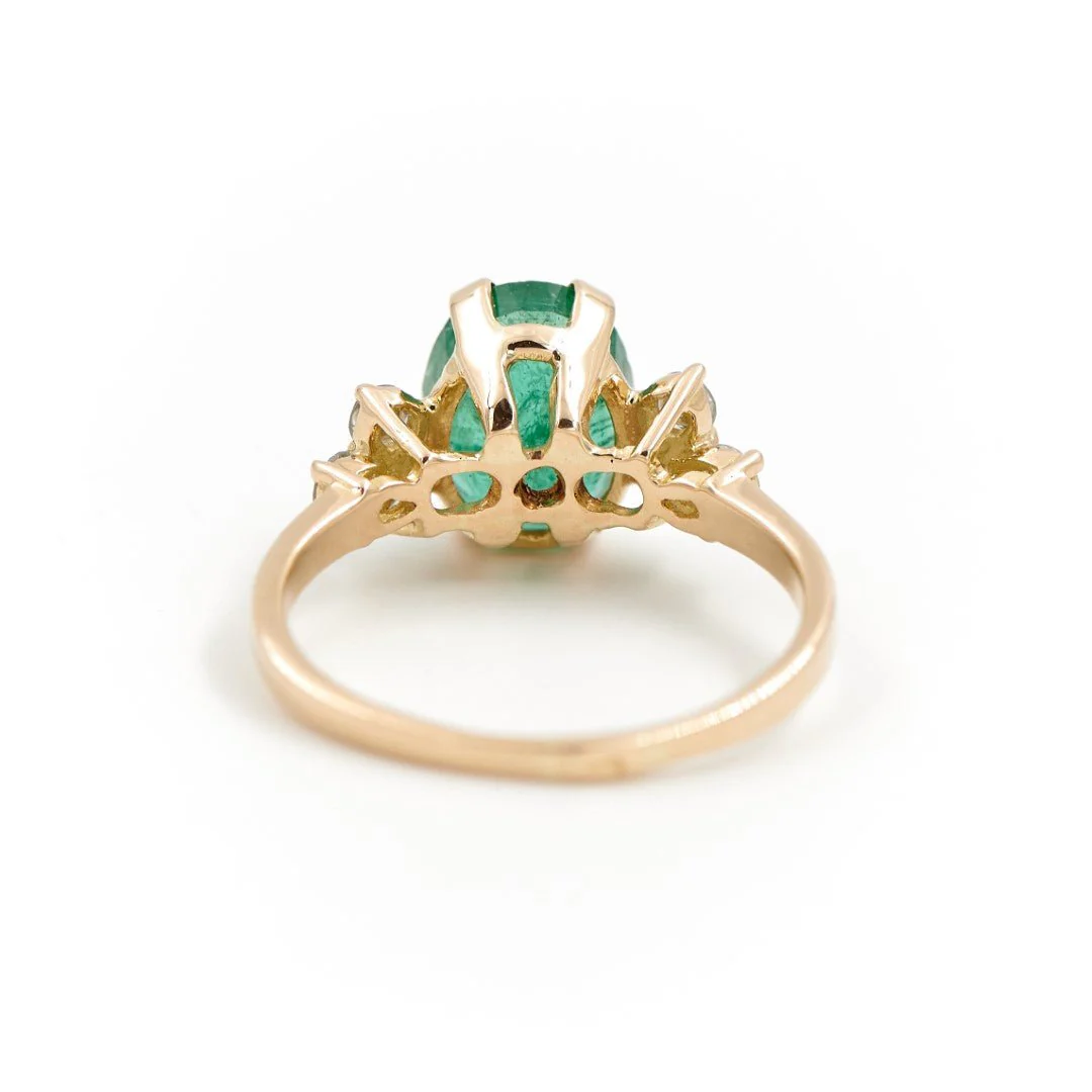 Bague Or jaune Emeraude - Image 5