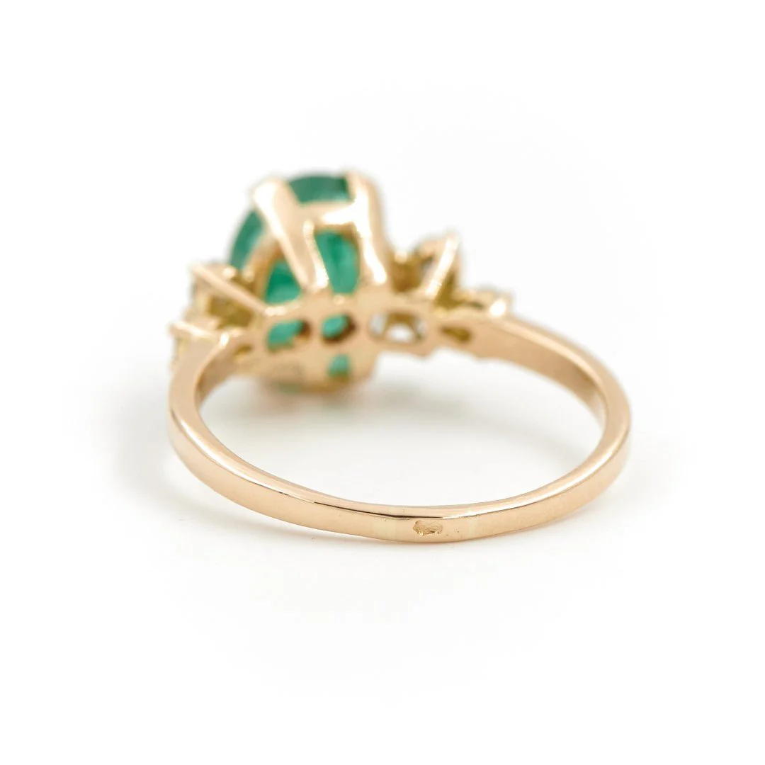 Bague Or jaune Emeraude - Image 6