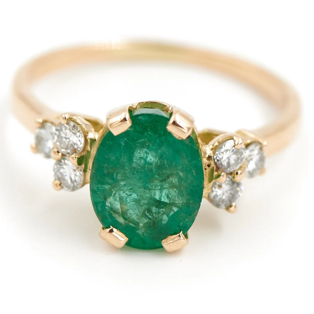 Bague Or jaune Emeraude - Image 7