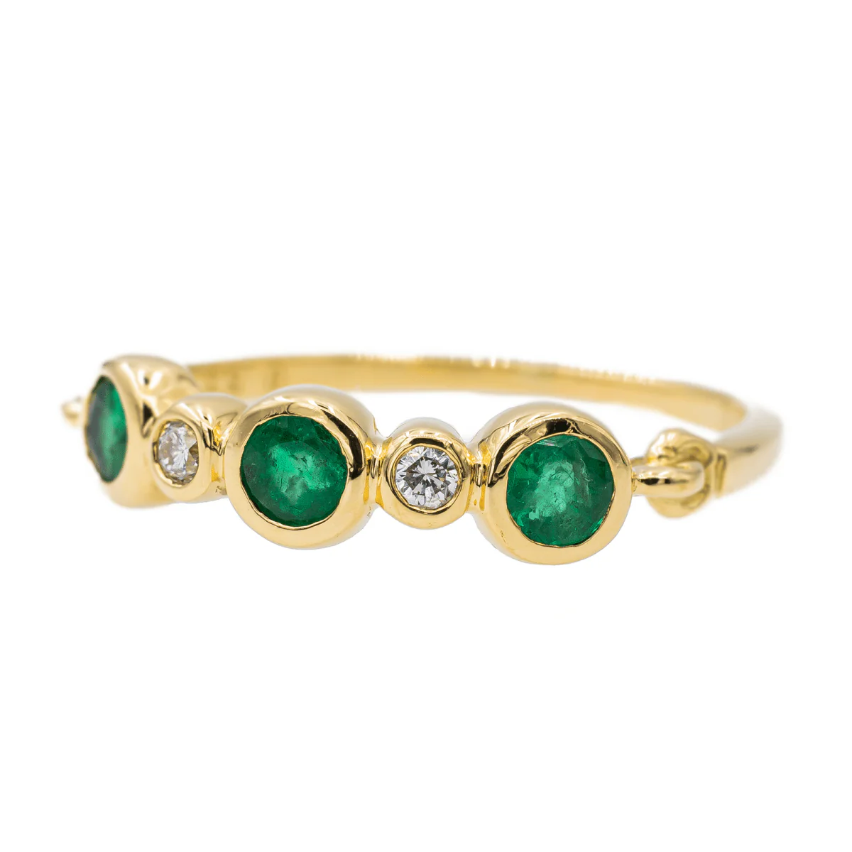 Bague Or jaune Emeraude - Image 3