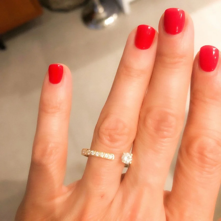 Bague ouverte or jaune et diamant design - Image 2