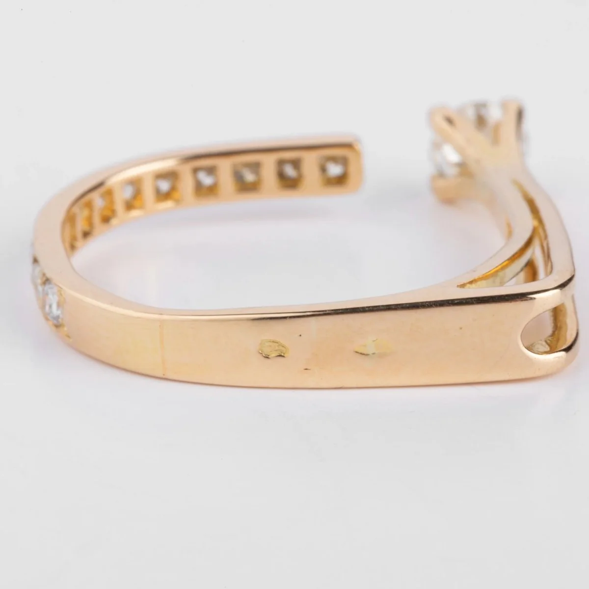 Bague ouverte or jaune et diamant design - Image 7