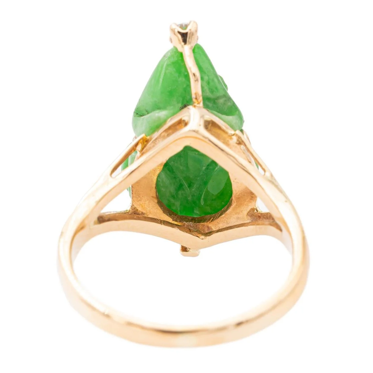 Bague Or jaune Jade Jadéite - Image 5