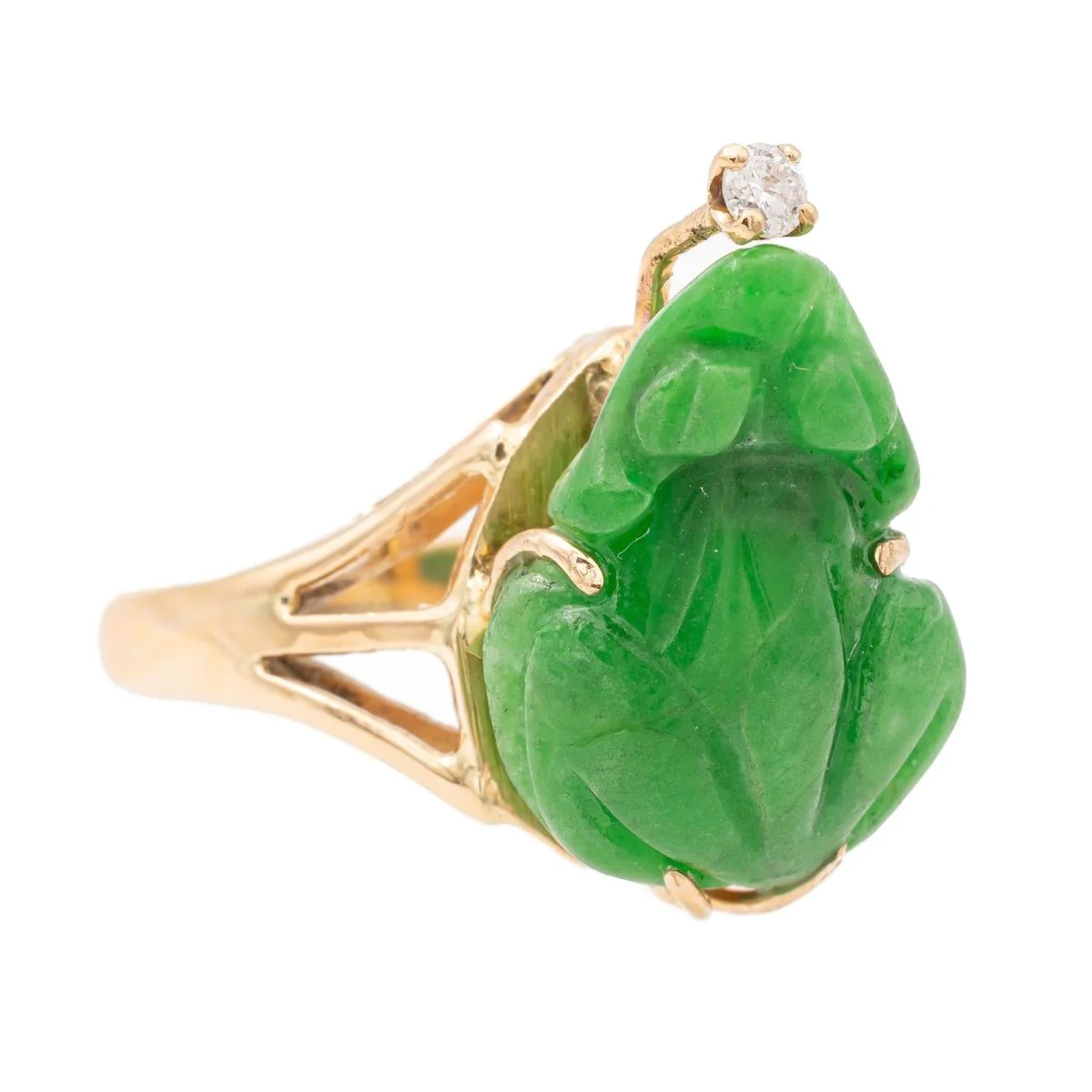 Bague Or jaune Jade Jadéite - Image 7