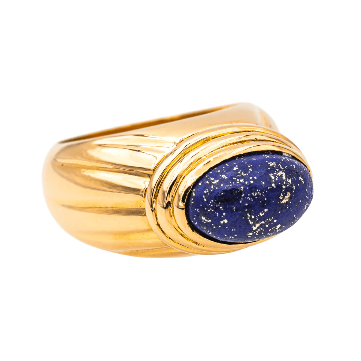 Bague Jonc en or jaune et lapis-lazuli - Image 6