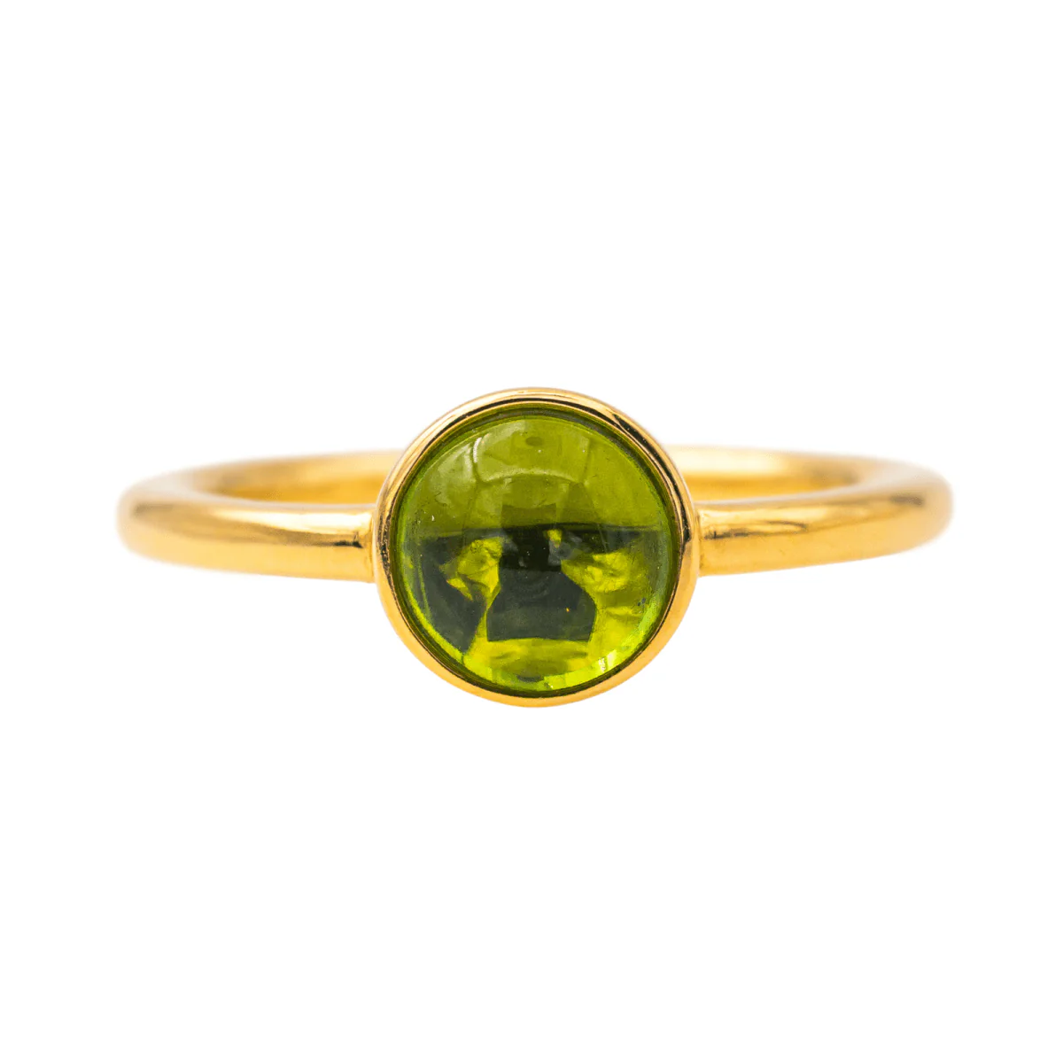 Bague Solitaire en or jaune et péridot