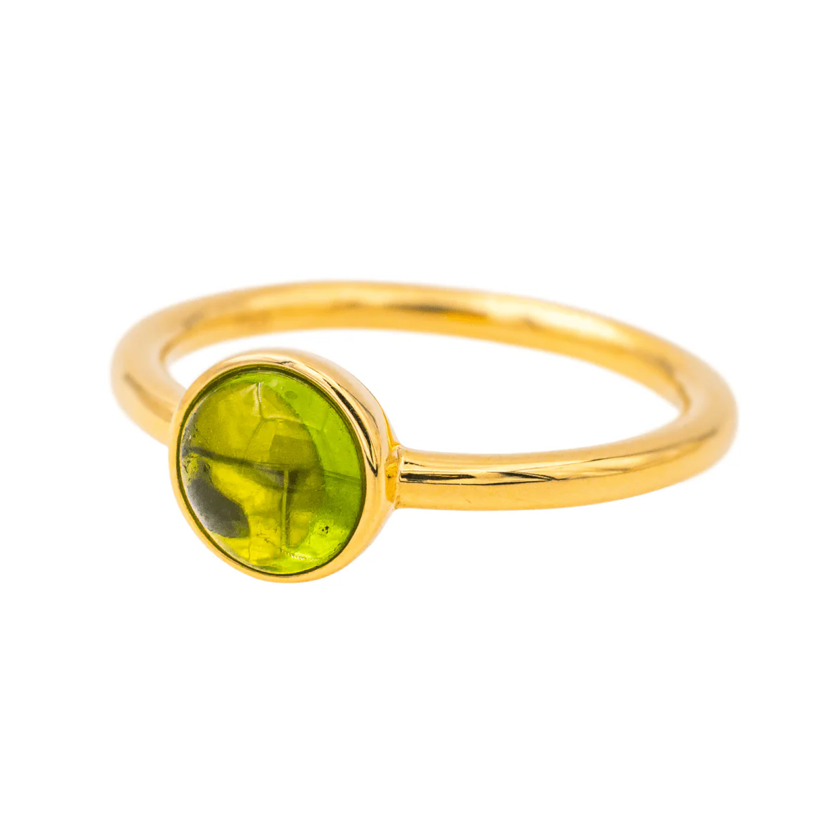 Bague Solitaire en or jaune et péridot - Image 3