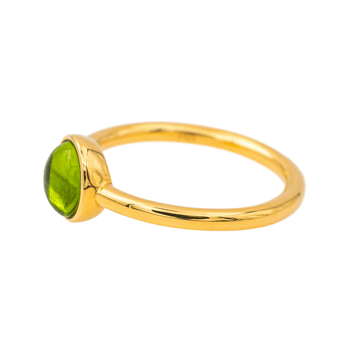 Bague Solitaire en or jaune et péridot - Image 4