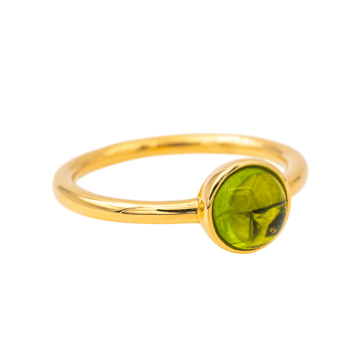 Bague Solitaire en or jaune et péridot - Image 6