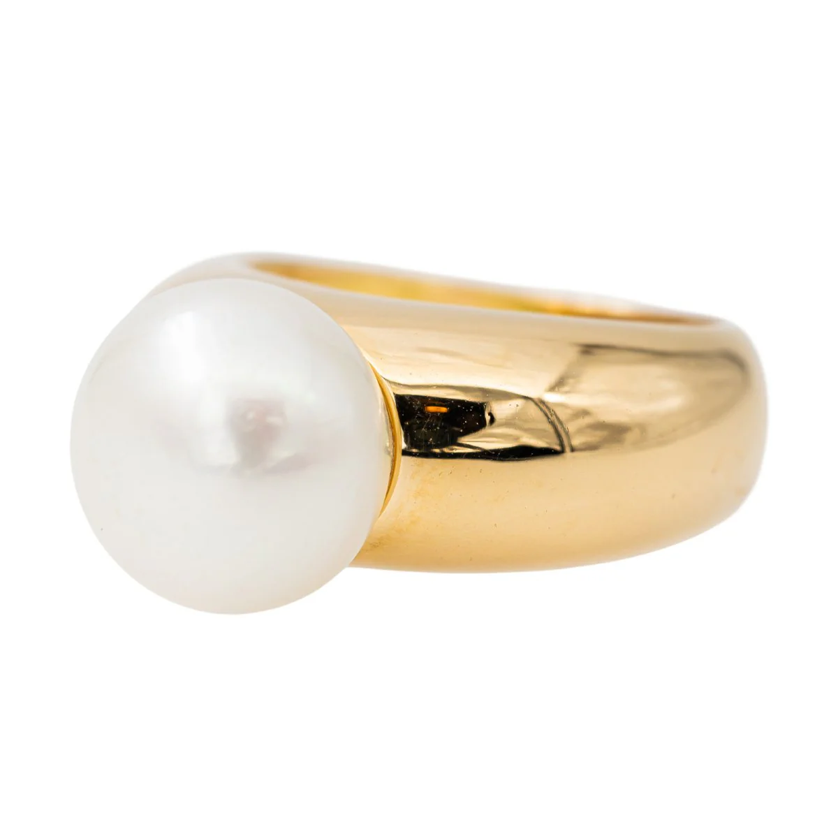 Bague Jonc en or jaune et perle - Image 3