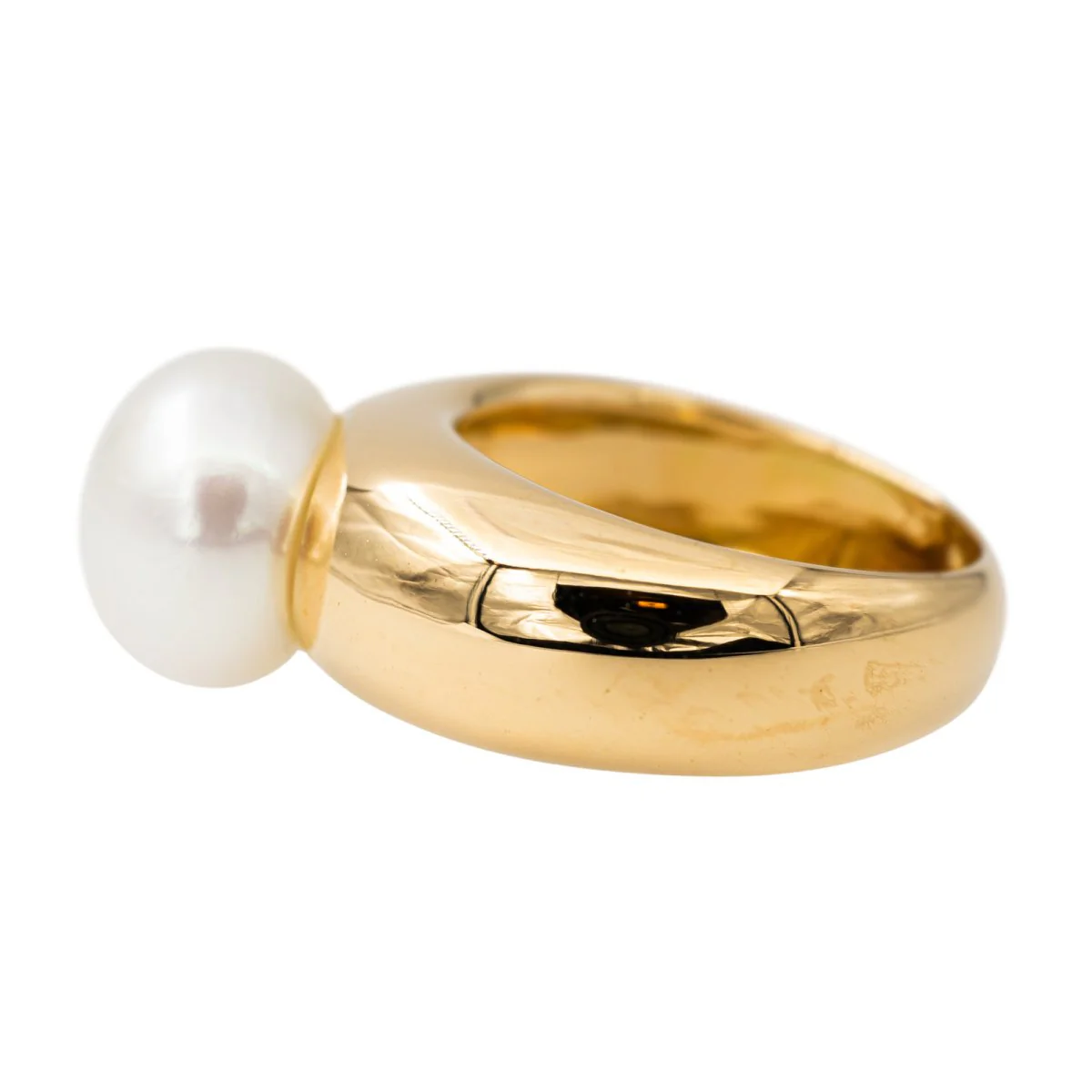 Bague Jonc en or jaune et perle - Image 4
