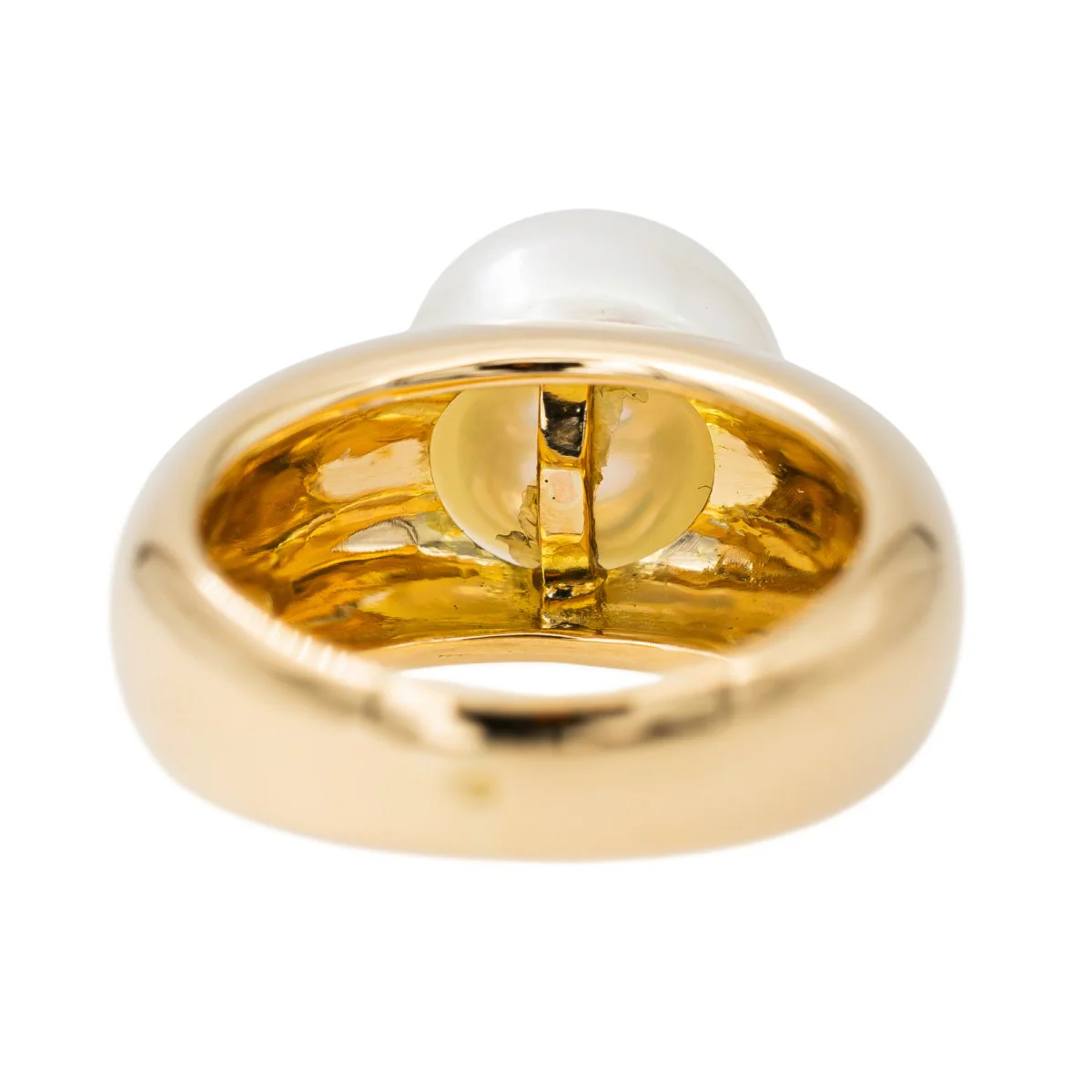 Bague Jonc en or jaune et perle - Image 5