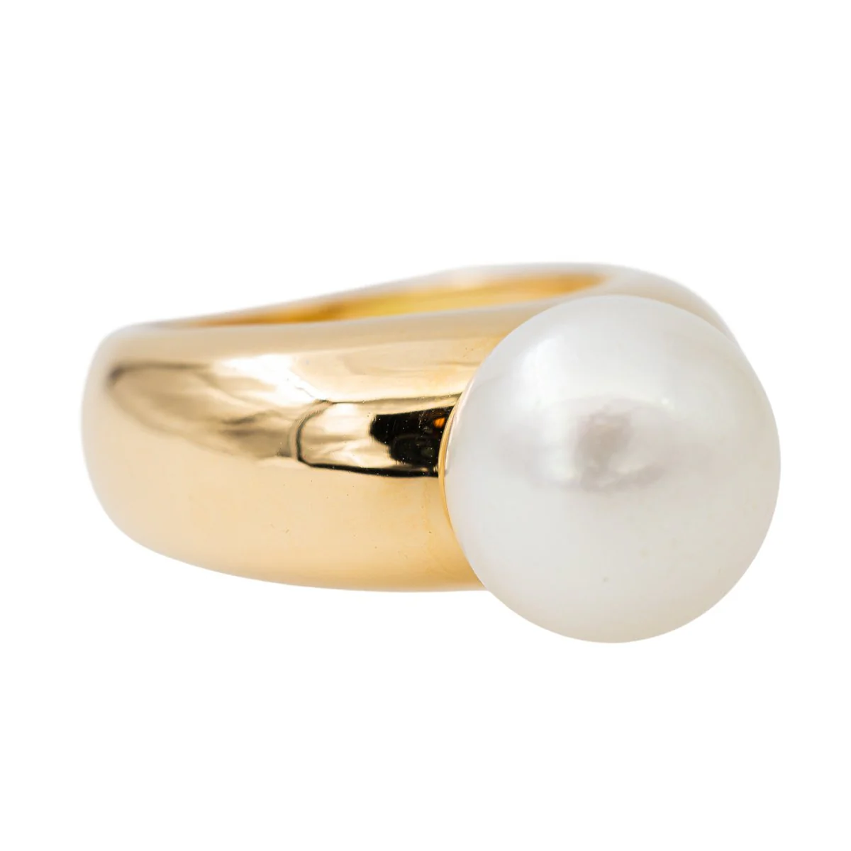 Bague Jonc en or jaune et perle - Image 7