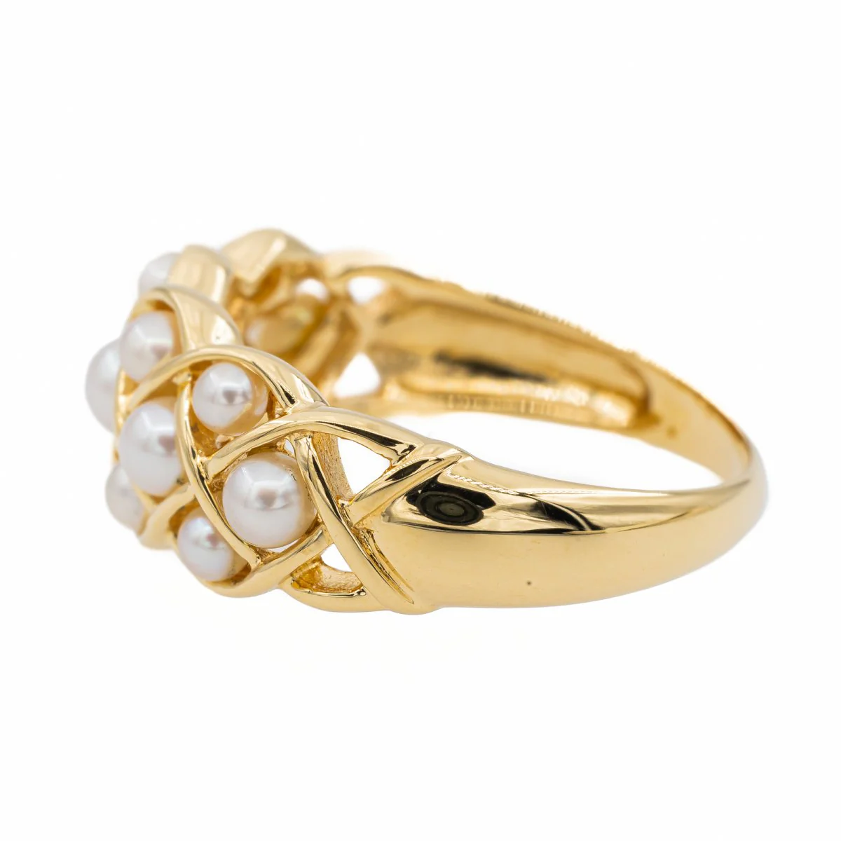 Bague en or jaune et perles - Image 4