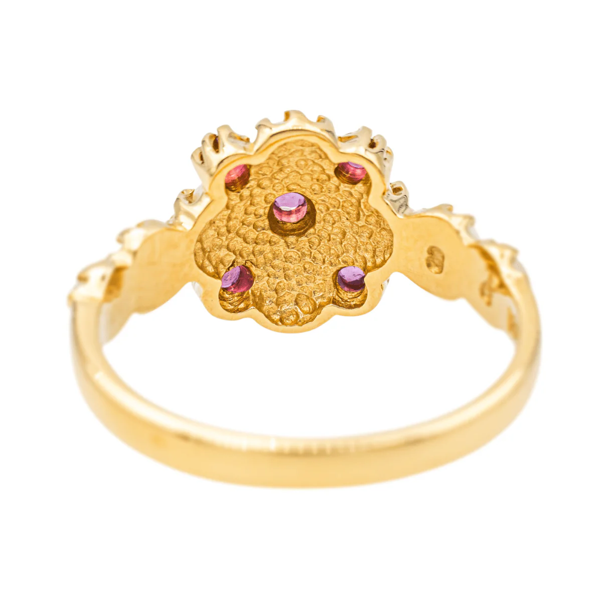 Bague en or jaune, perles et rubis - Image 5