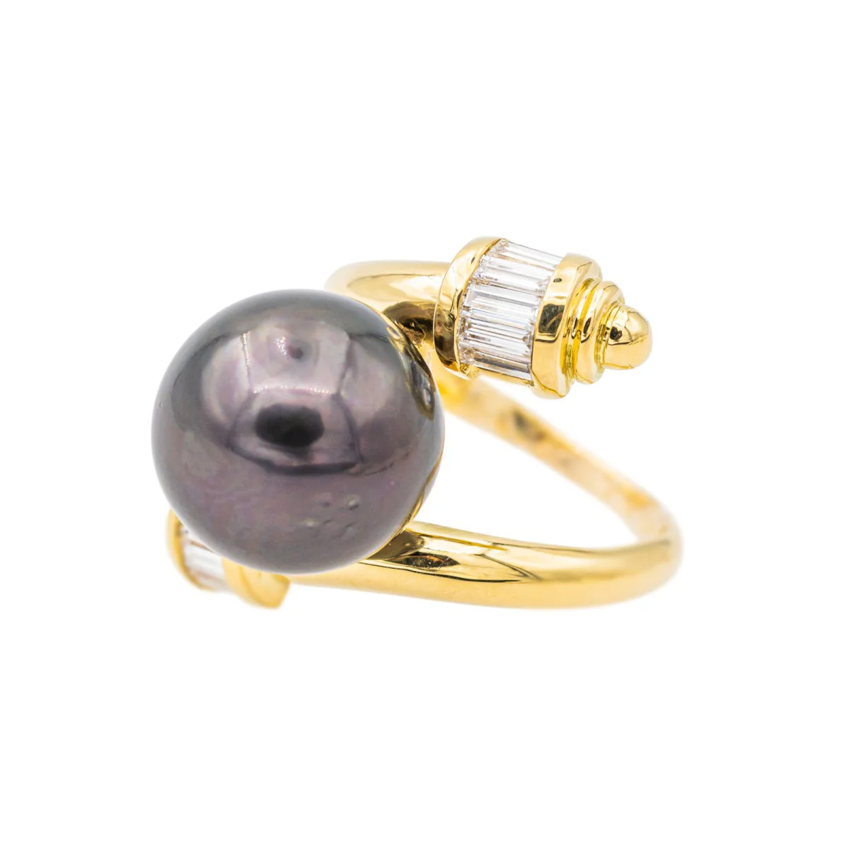 Bague Or jaune Perle de tahiti - Image 3