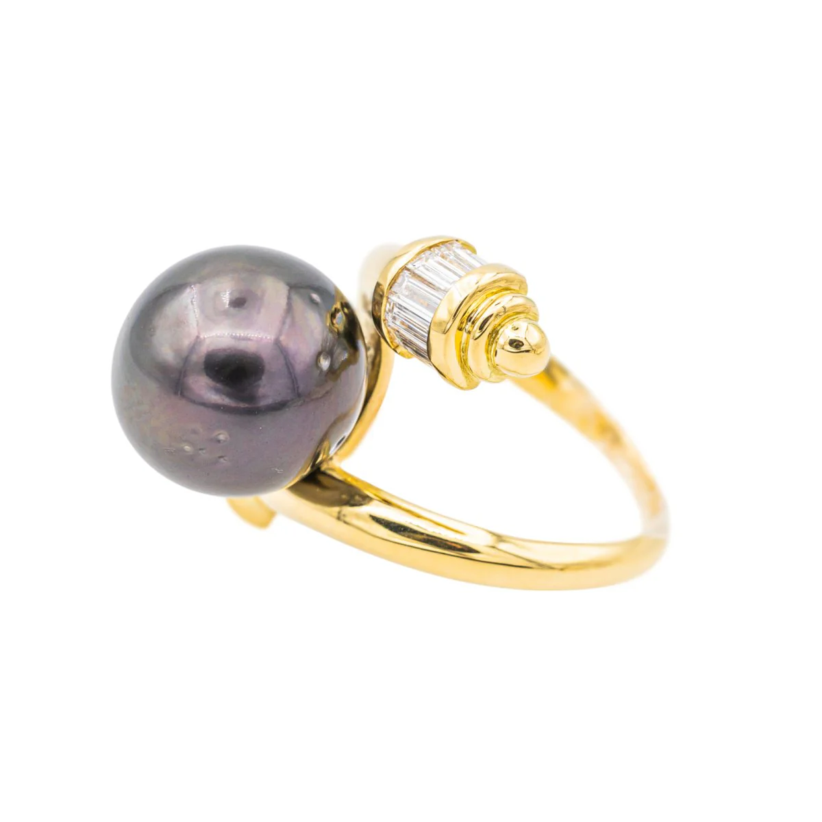 Bague Or jaune Perle de tahiti - Image 4