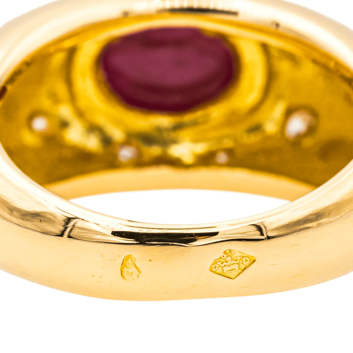 Bague Jonc en or jaune, rubis et diamants - Image 7