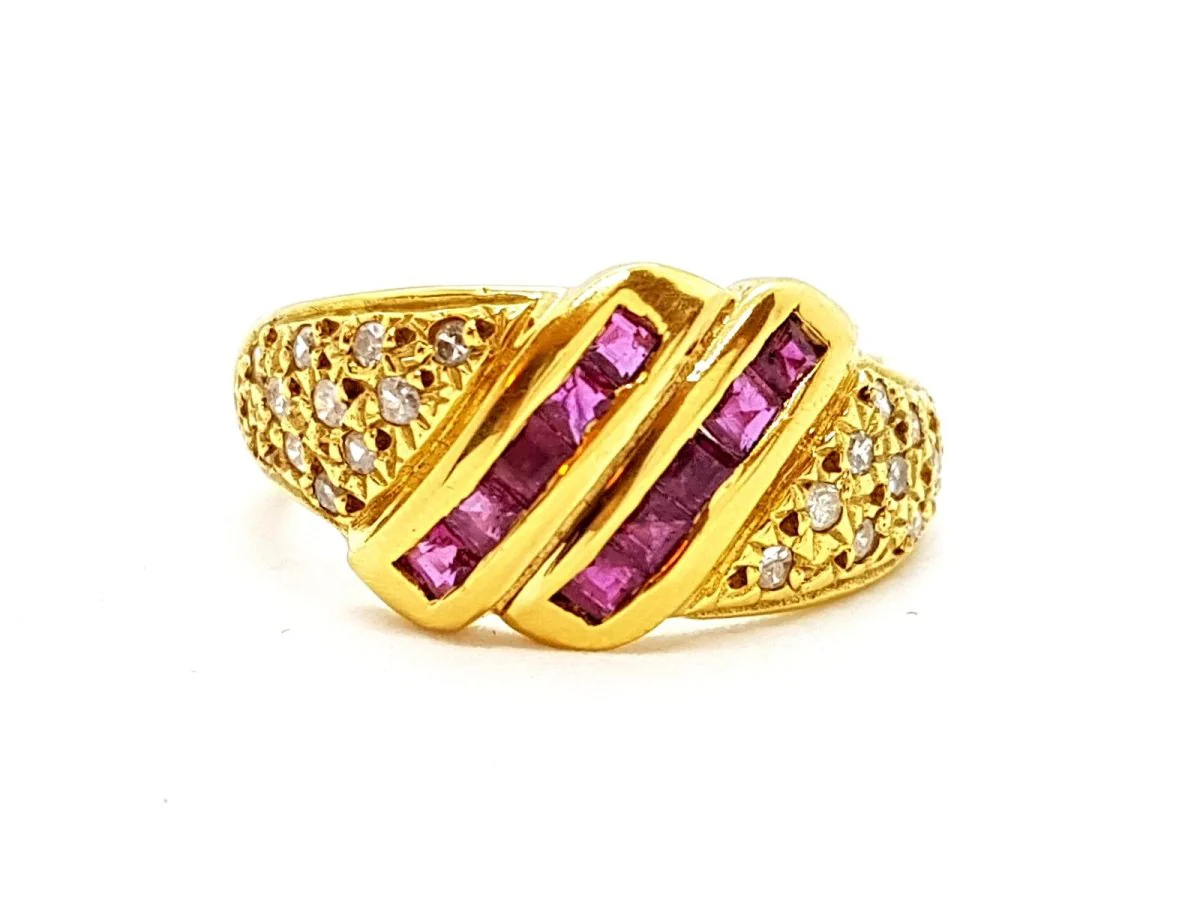 Bague Or jaune Rubis - Image 2
