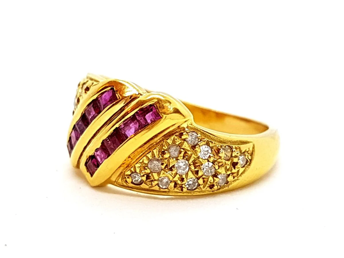 Bague Or jaune Rubis - Image 7