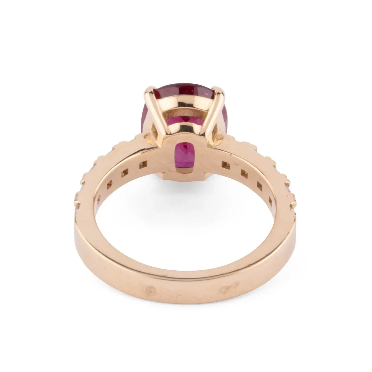 Bague or jaune rubis et diamants princesse - Image 4