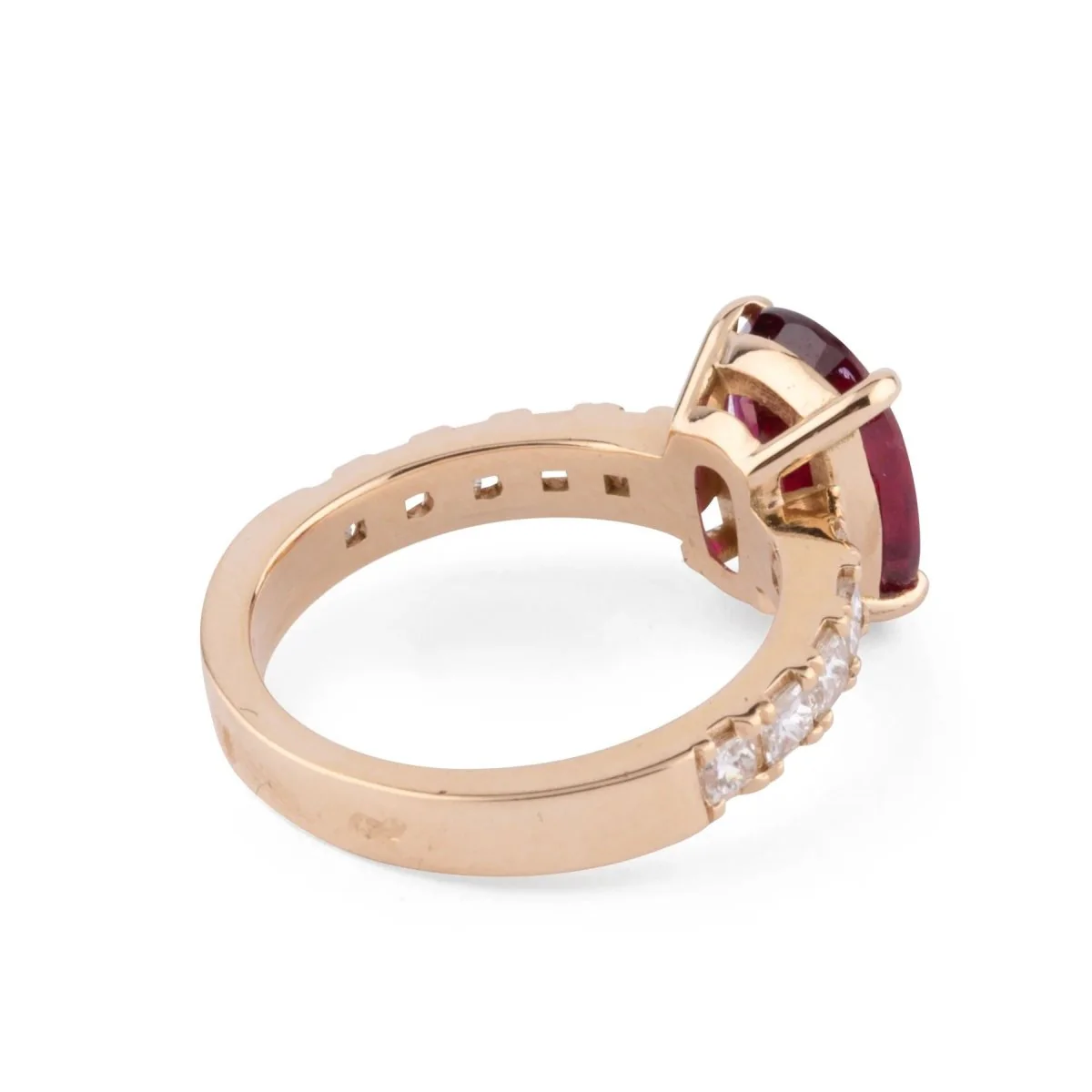 Bague or jaune rubis et diamants princesse - Image 5
