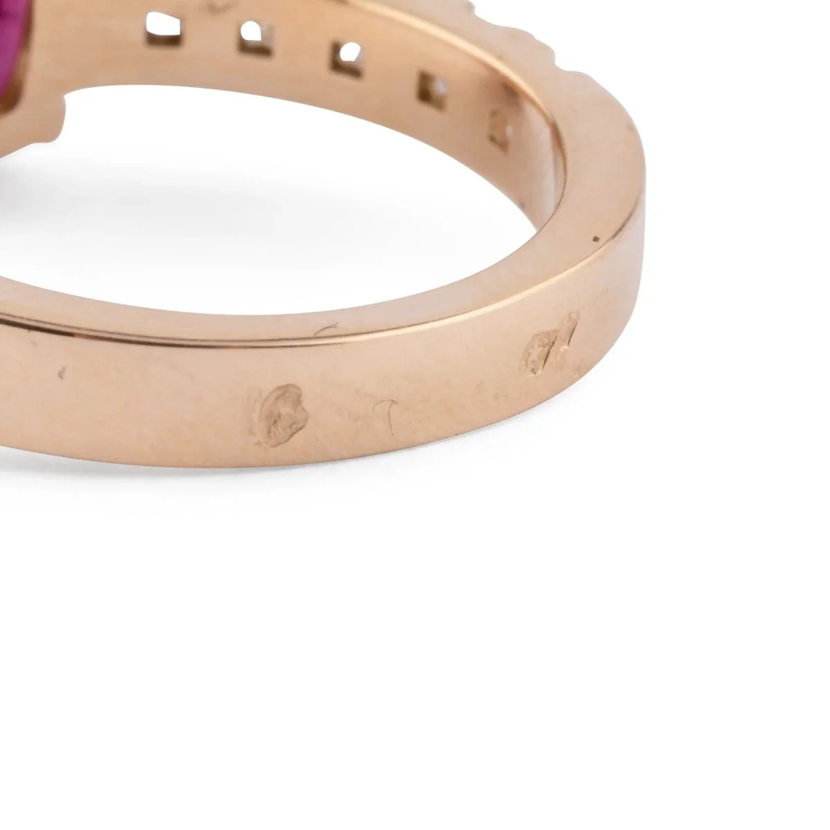 Bague or jaune rubis et diamants princesse - Image 7