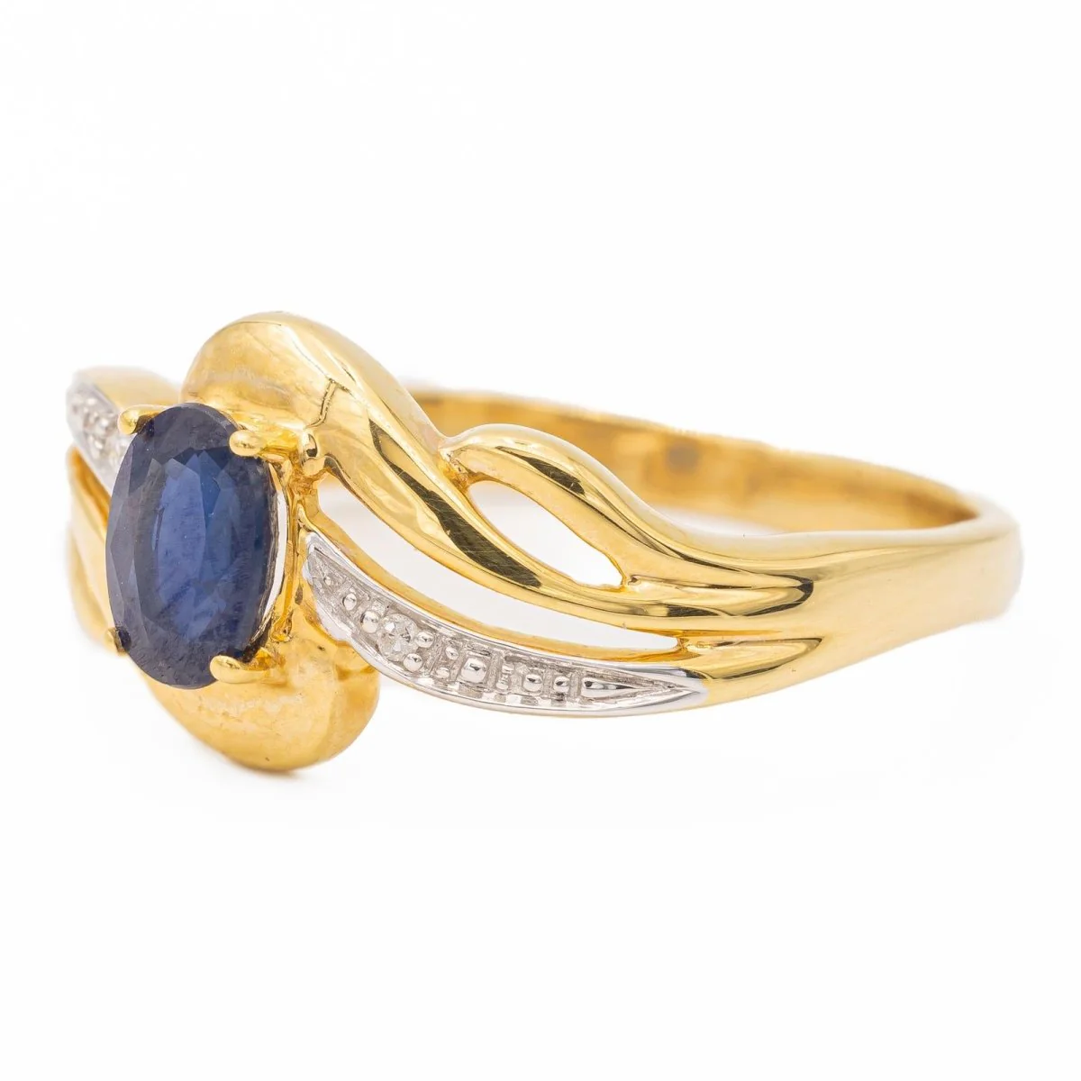 Bague Or jaune Saphir - Image 3