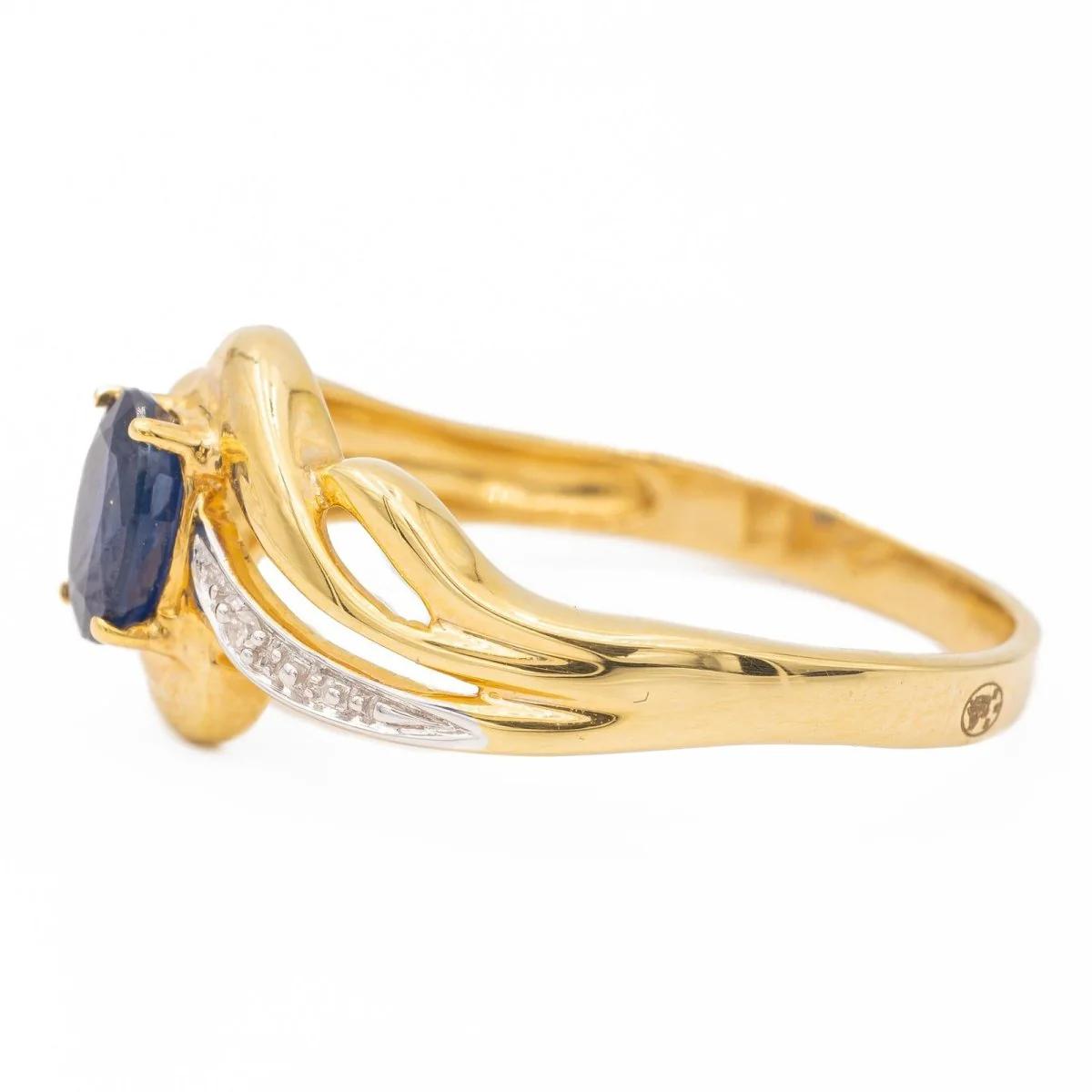 Bague Or jaune Saphir - Image 4