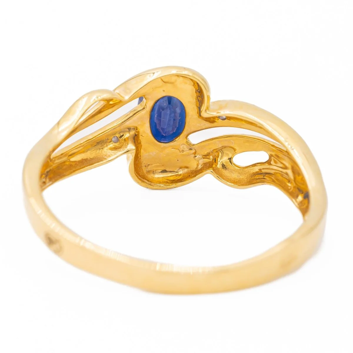Bague Or jaune Saphir - Image 5