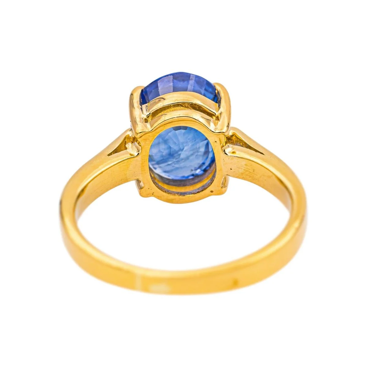 Bague Solitaire en or jaune et saphir - Image 5
