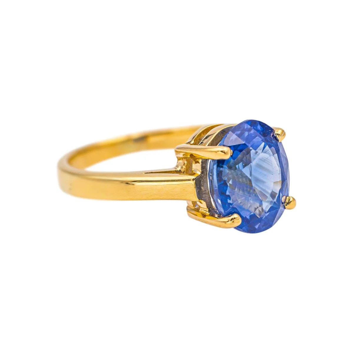Bague Solitaire en or jaune et saphir - Image 6