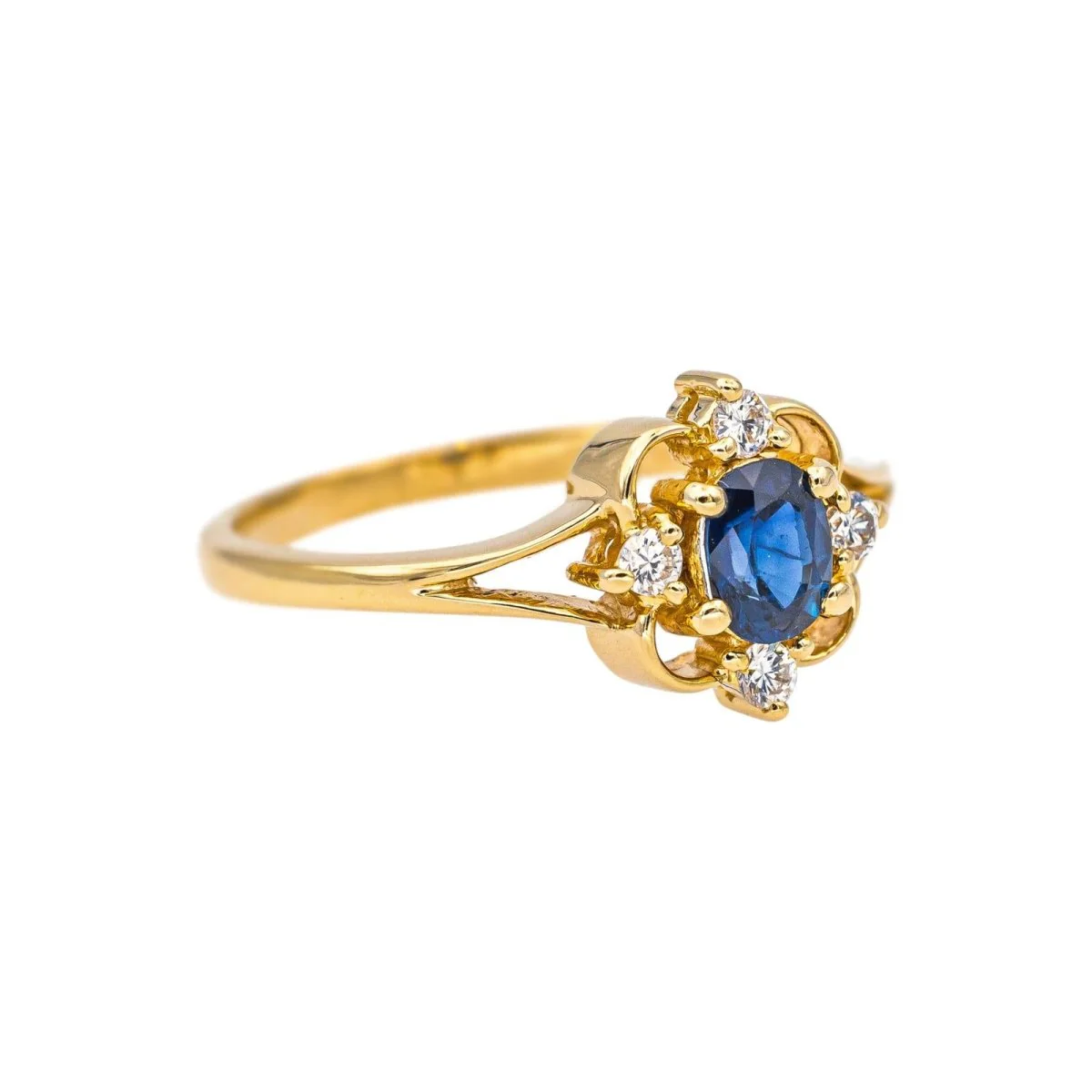 Bague Or jaune Saphir - Image 13